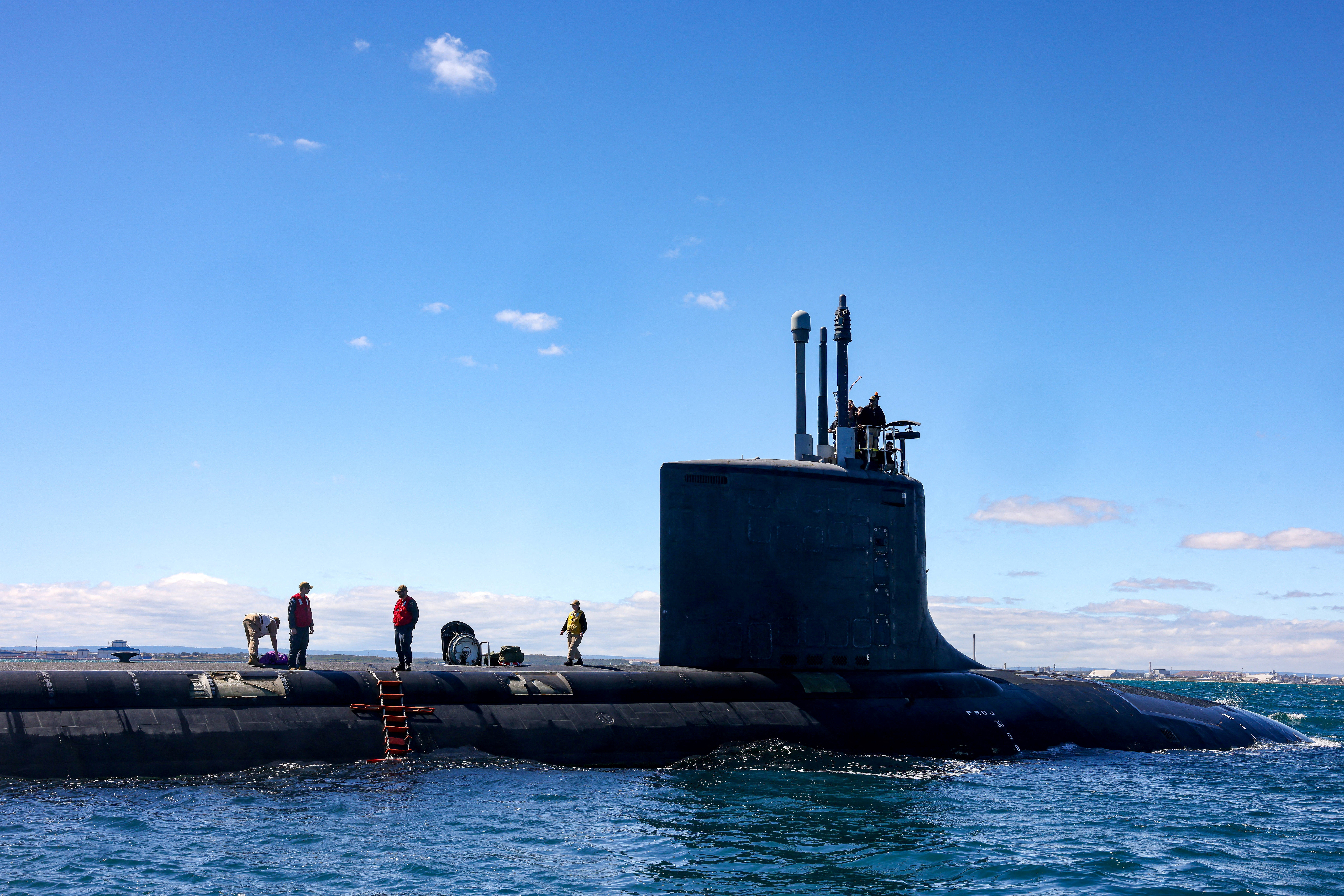 Virginia-class fast attack submarine USS Minnesota (SSN-783) off the coast of Western Australia