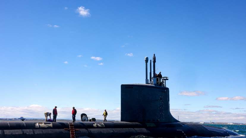 Virginia-class fast attack submarine USS Minnesota (SSN-783) off the coast of Western Australia