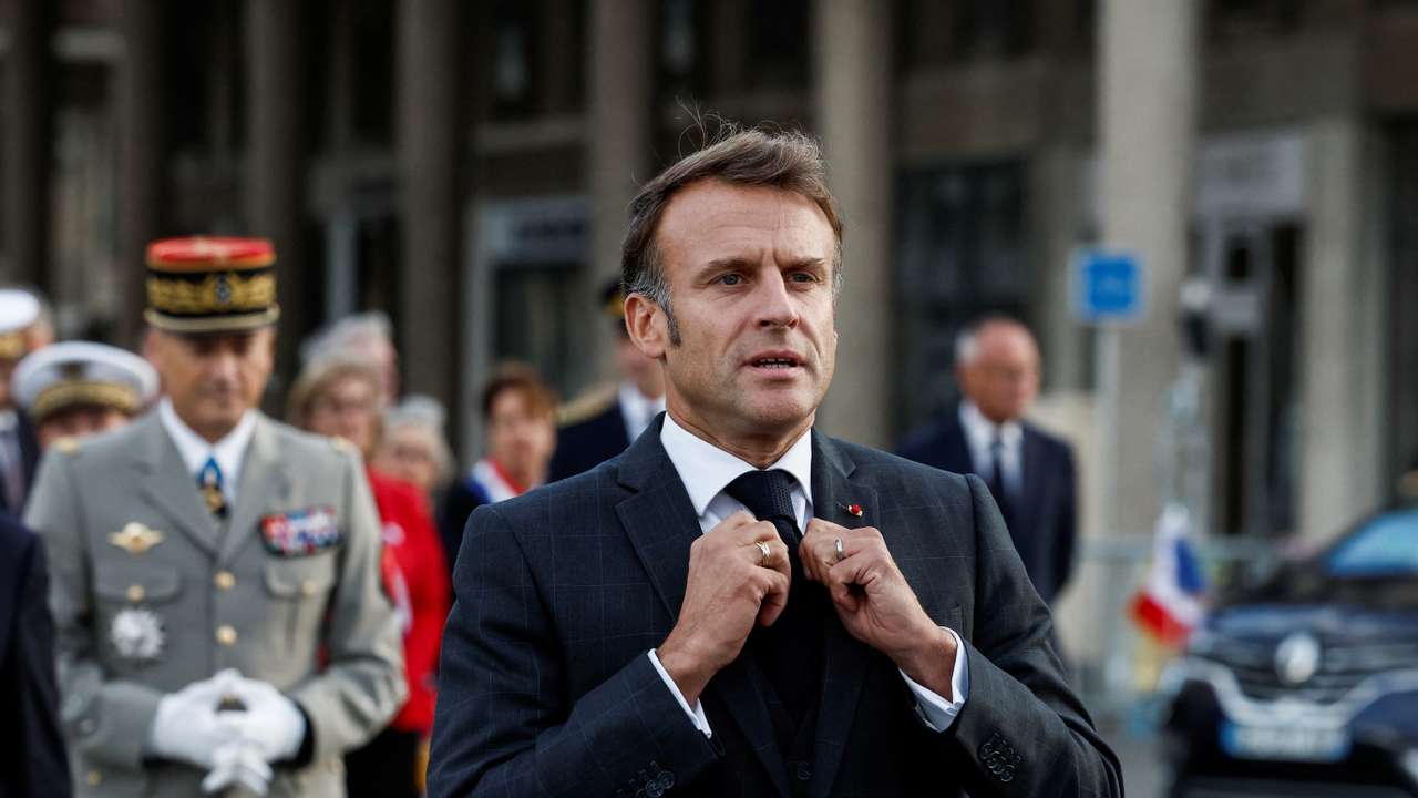 Macron attends a ceremony commemorating WW2 liberation of Le Havre
