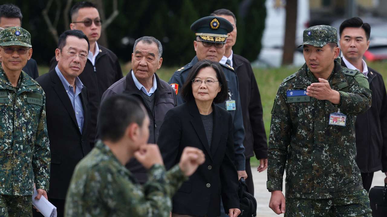 Taiwan President Tsai Ing-wen visits army bases ahead of the Lunar New Year in Hsinchu