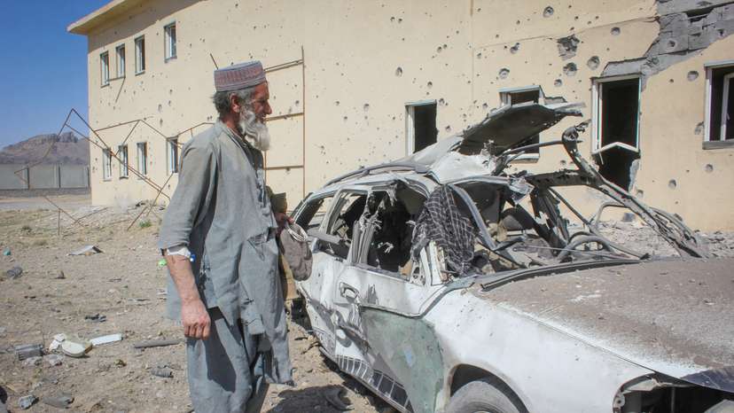 Aftermath of airstrikes amid Afghanistan-Pakistan conflict, in Kandahar