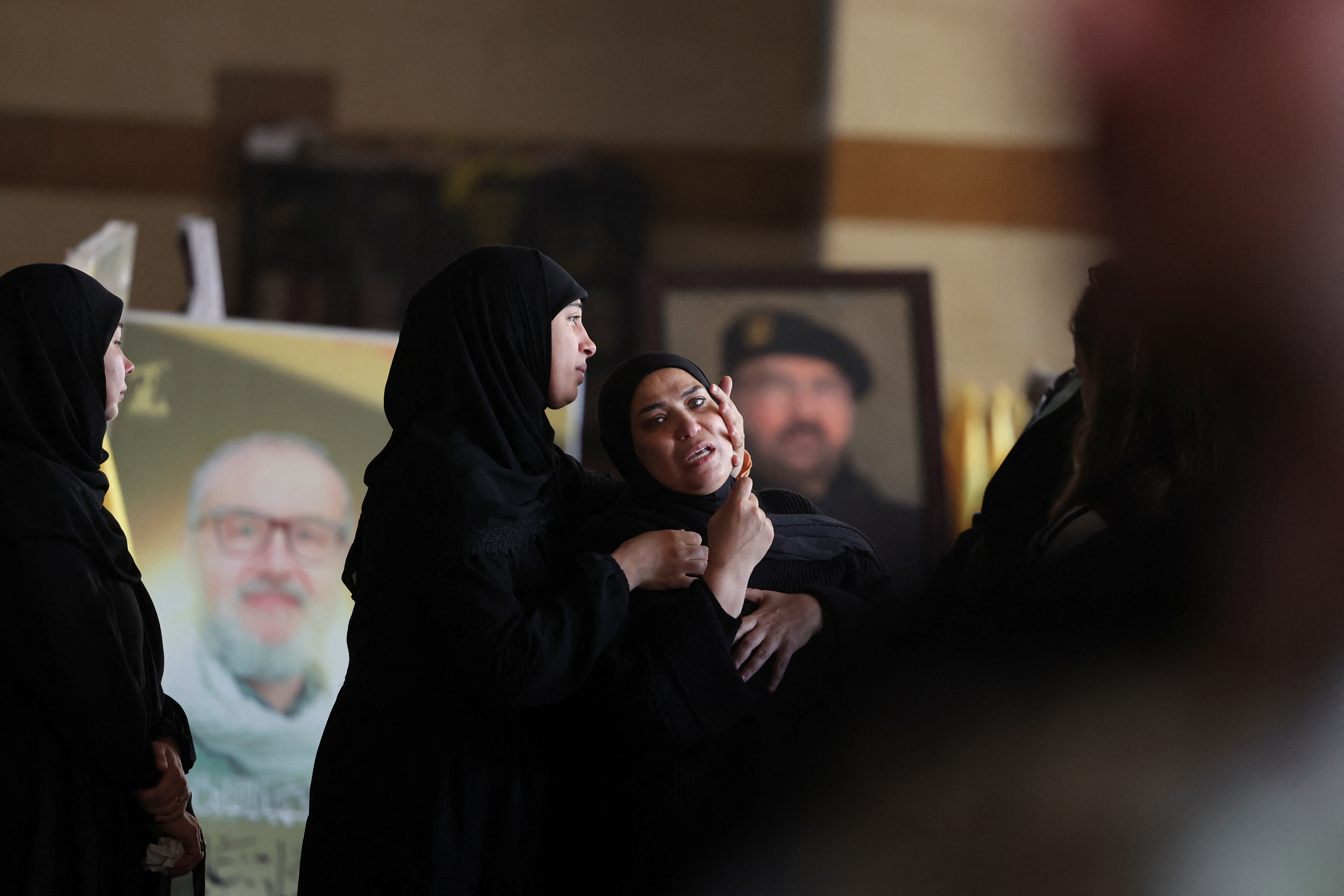 Funeral of Ghassan Najjar, a cameraman at Al Mayadeen news outlet who was killed in an Israeli strike, in Beirut's southern suburbs