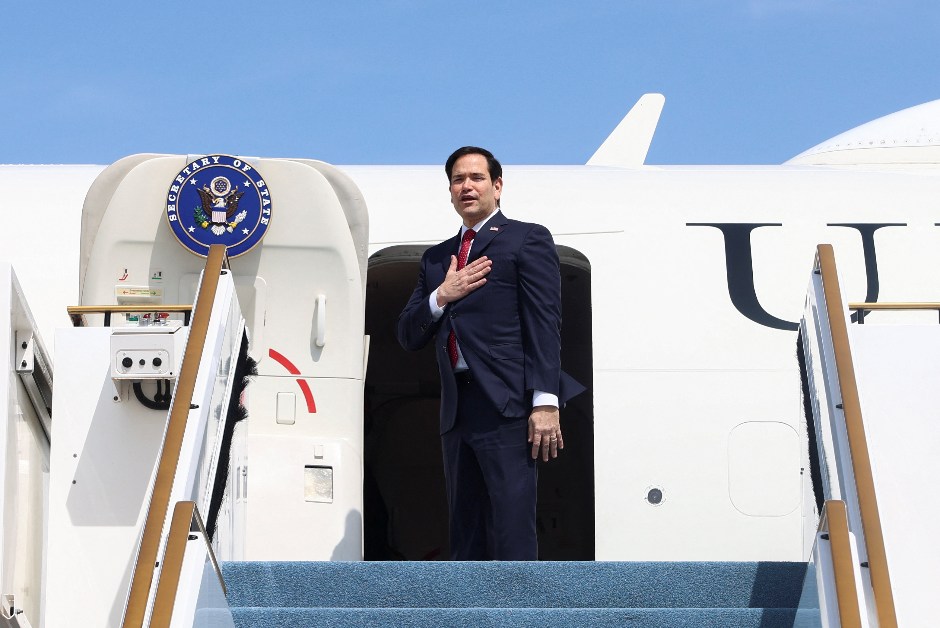 U.S. Secretary of State Rubio leaves the UAE