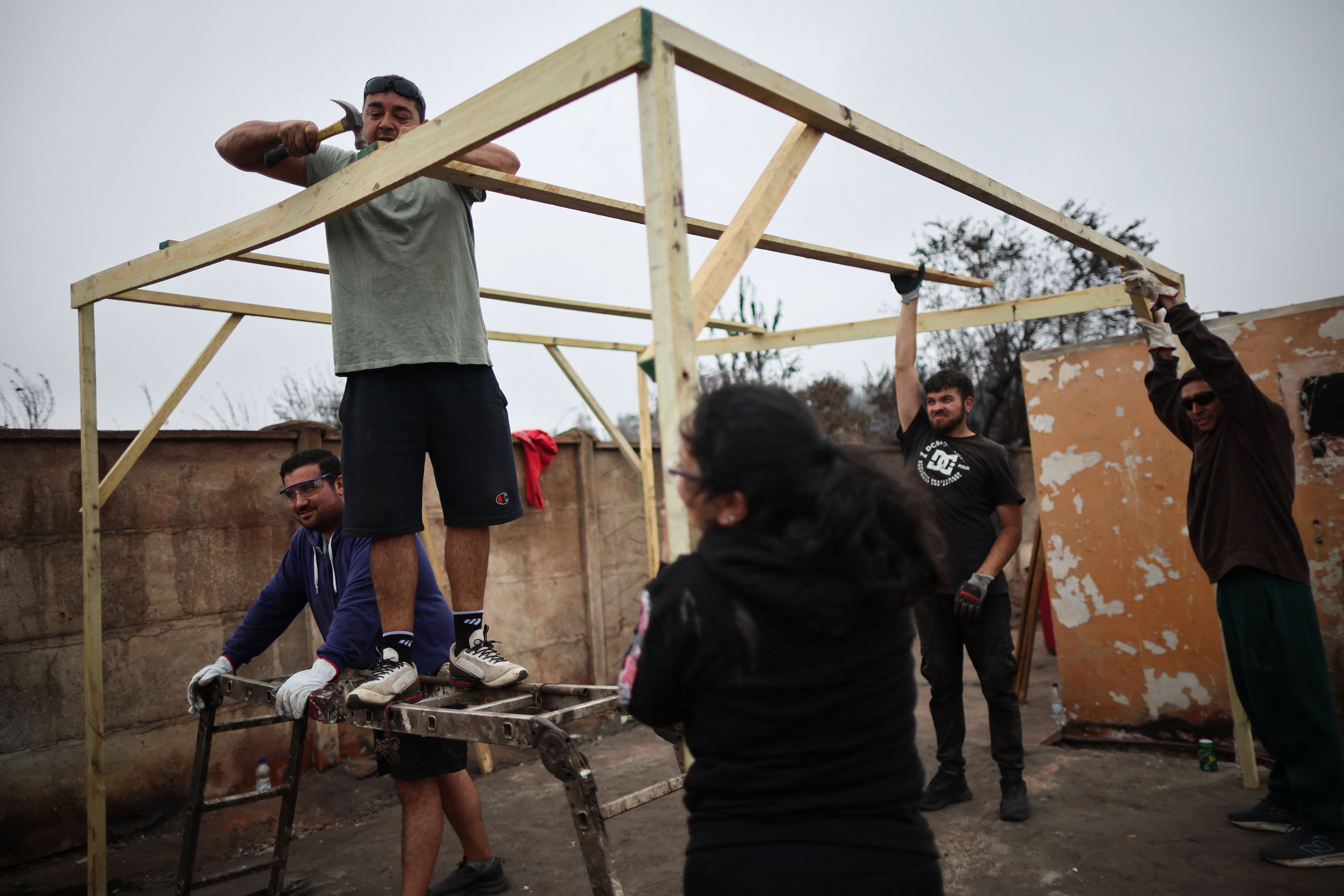 Wildfire burns in Chile