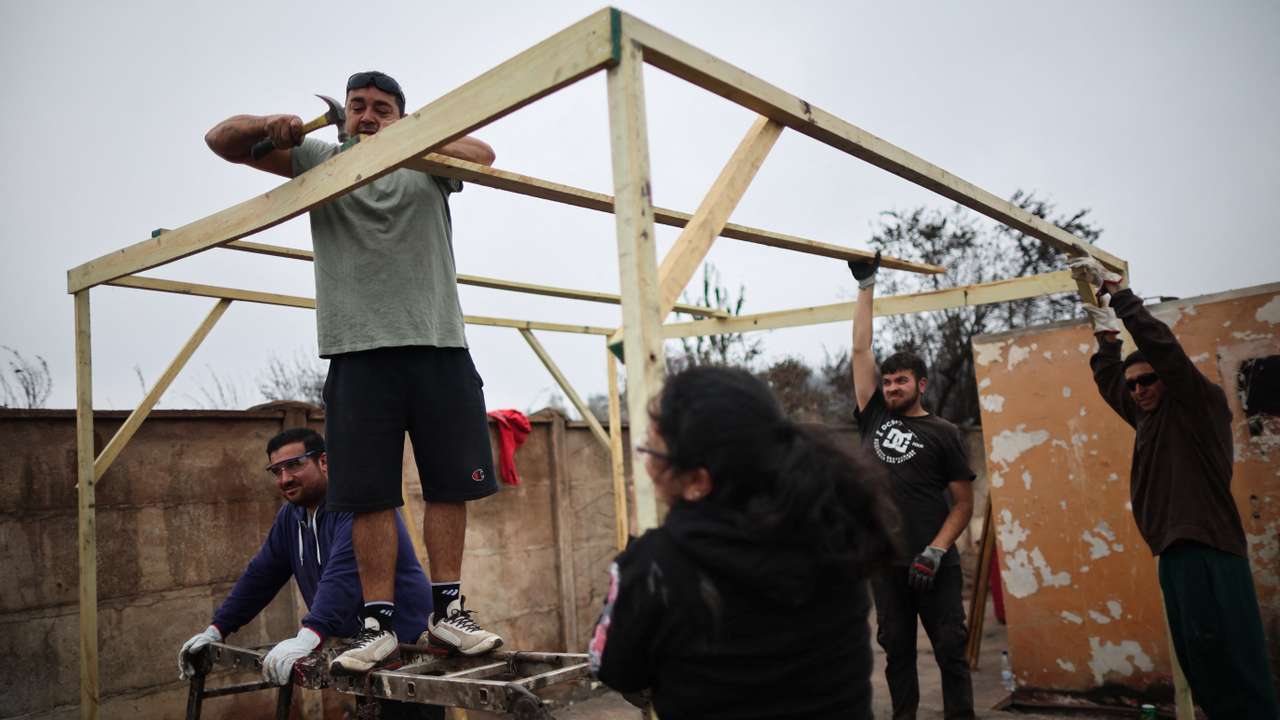 Wildfire burns in Chile