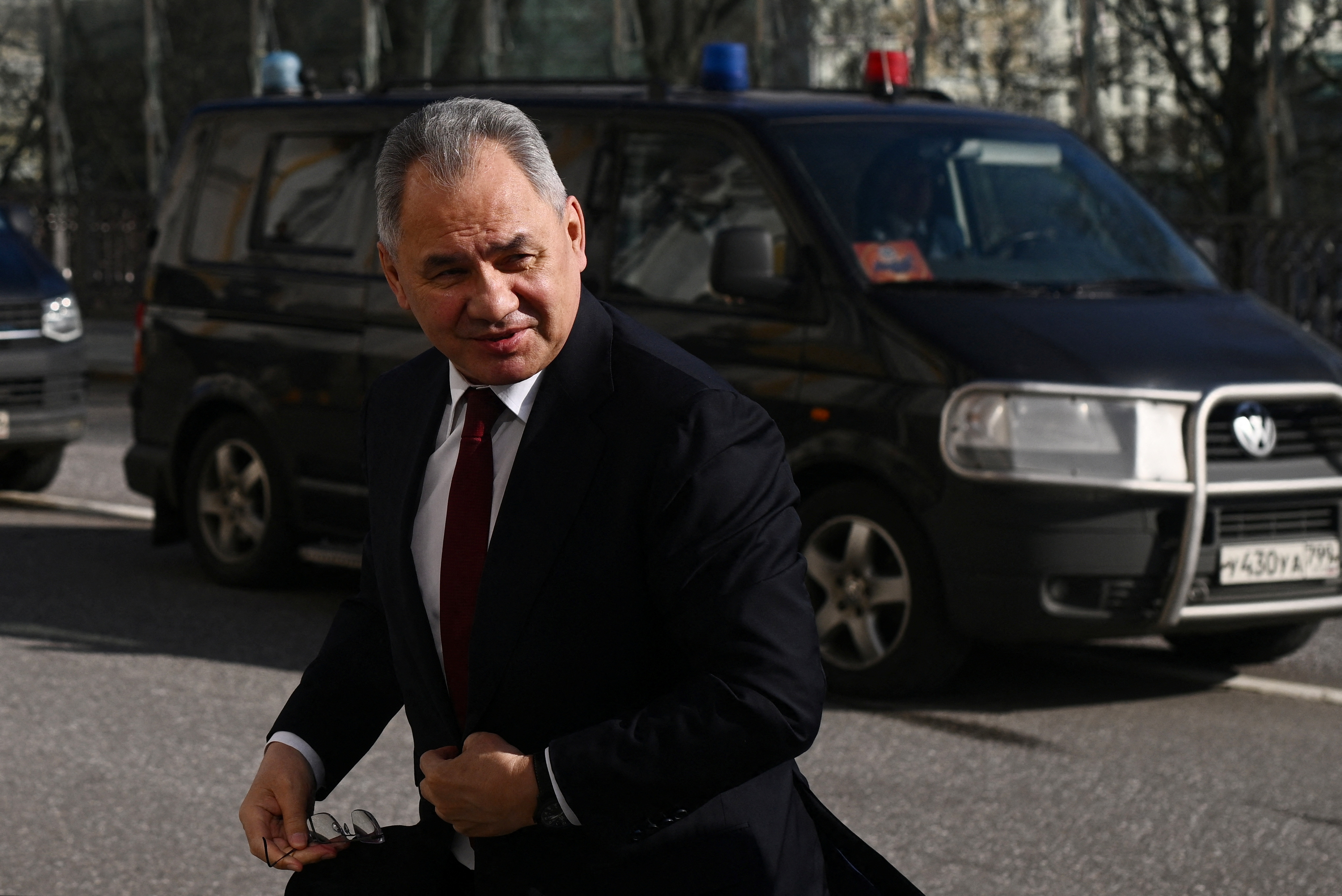 FILE PHOTO: Russian Defence Minister Sergei Shoigu arrives at the Kremlin in Moscow