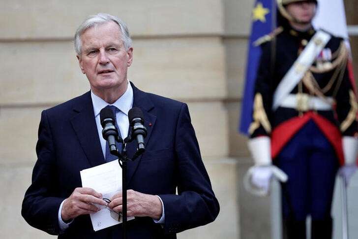 Newly appointed Prime minister Michel Barnier and Prime minister Gabriel Attal attend the handover ceremony in Paris
