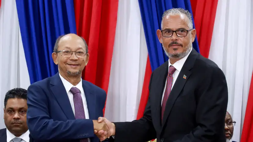 Haitian Prime Minister Alix Didier Fils-Aime addresses the audience, in Port-au-Prince