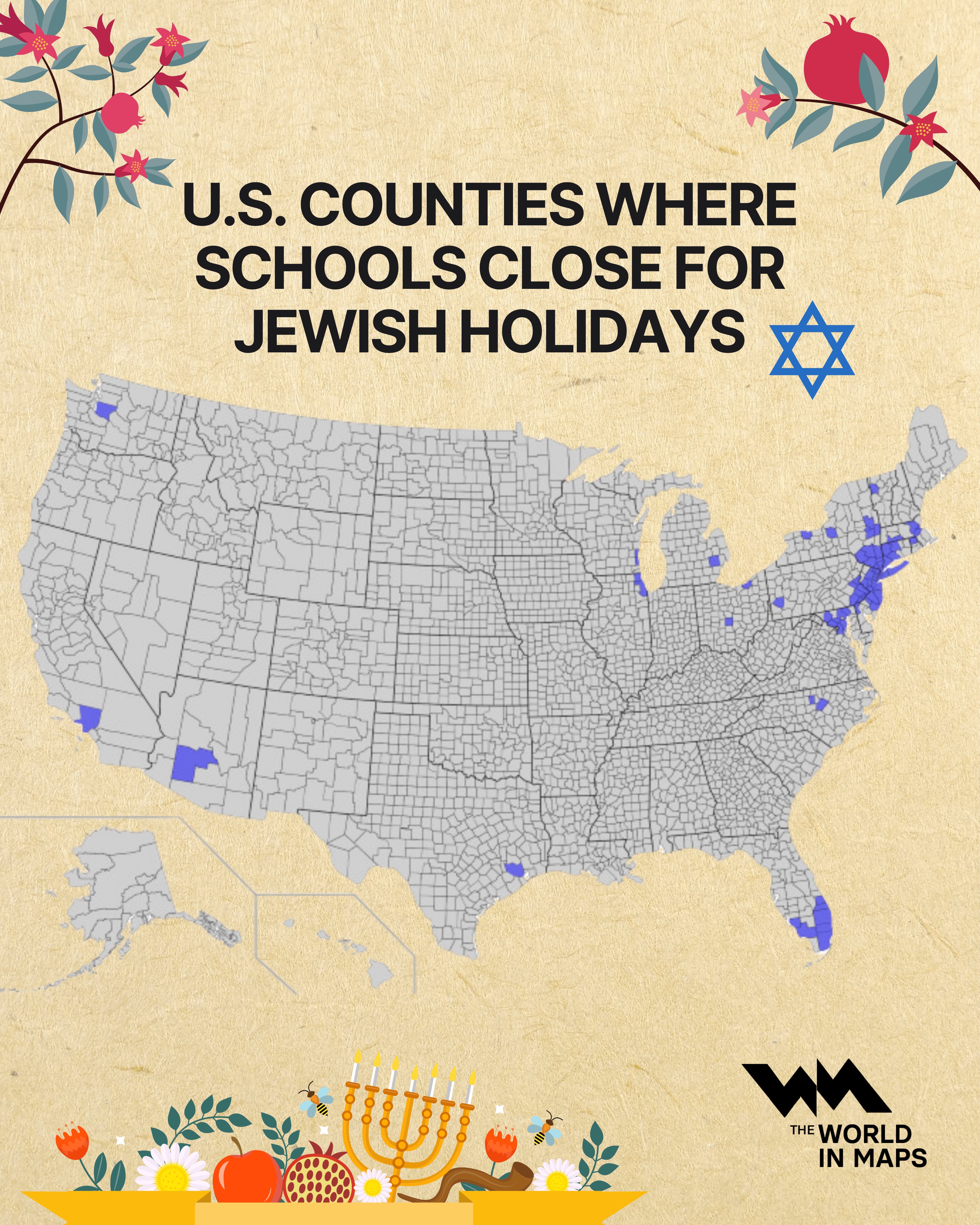 US schools close for Jewish holidays in dozens of counties