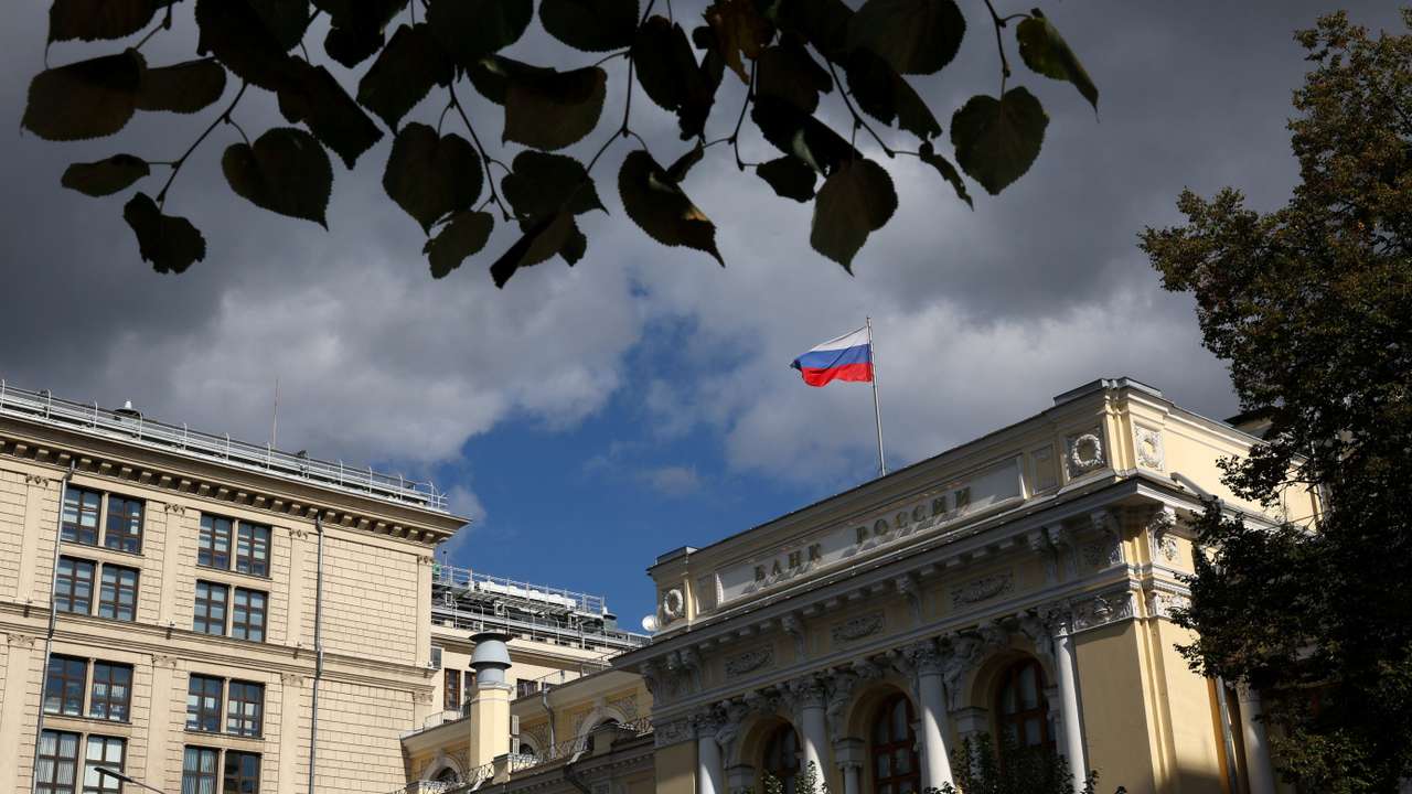 Views of Russia's Central Bank headquarters in Moscow