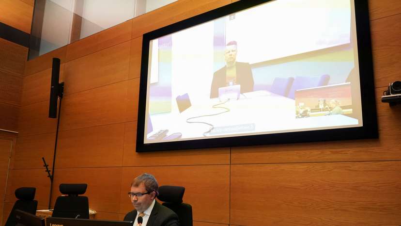 Helsinki district court judge Tatu Koistinen attends a court hearing in Helsinki