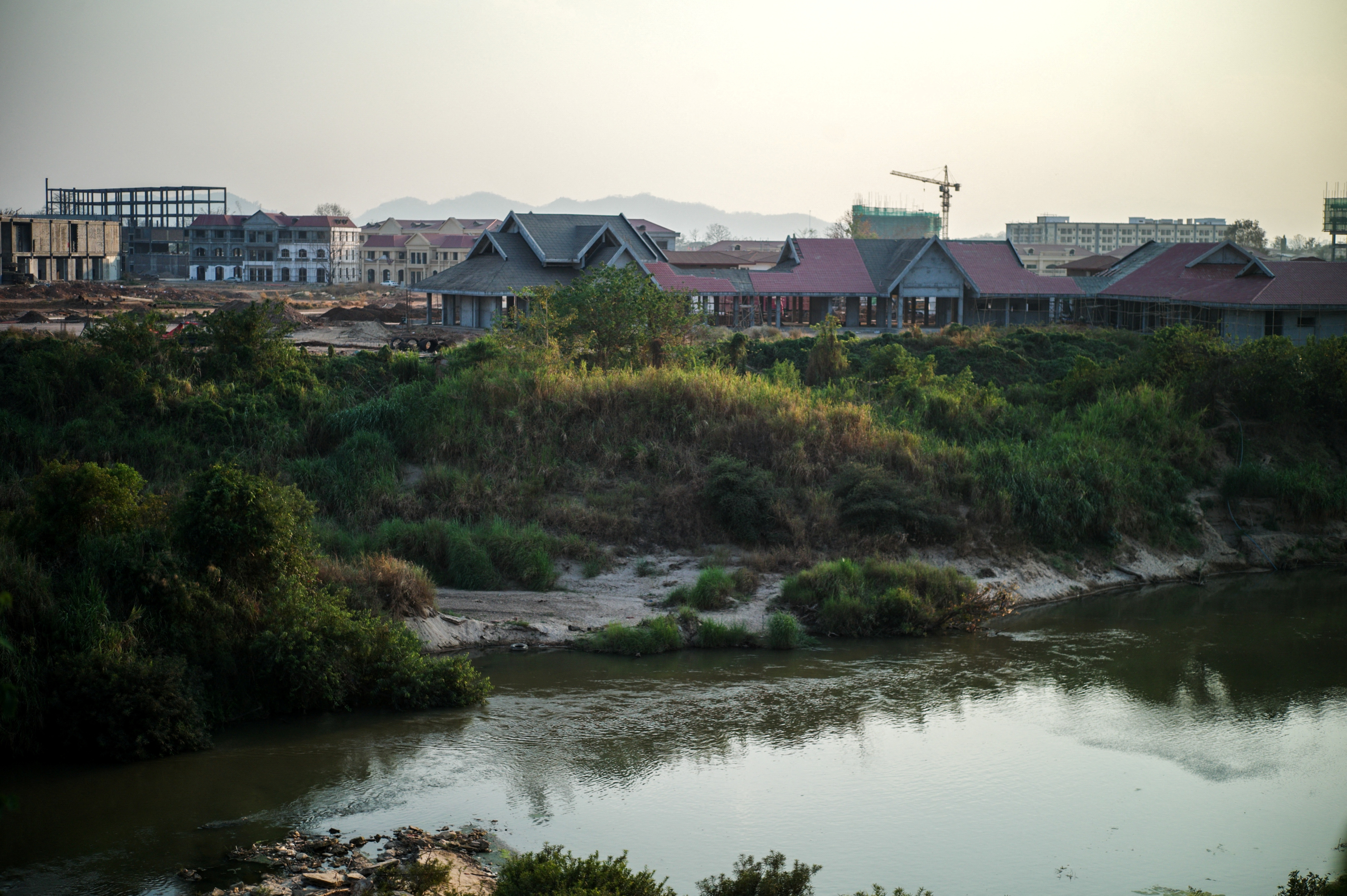 A generic view of Shewe Kokko city, a casino, entertainment, and tourism complex are seen from Thailand's side of the border in Mae Sot district, Thailand
