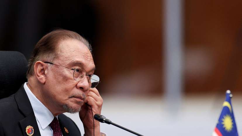 Malaysia's Prime Minister Anwar Ibrahim at a summit in Kuala Lumpur, Malaysia