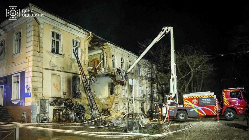 Aftermath of a Russian drone attack in Odesa