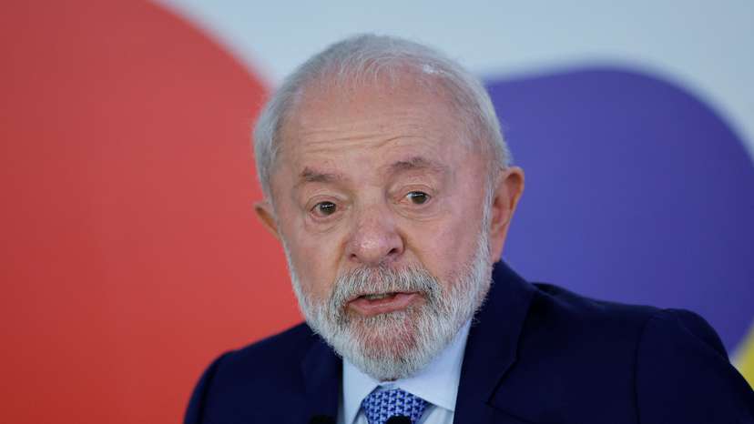 Brazil's President Luiz Inacio Lula da Silva attends a press conference at the Planalto Palace in Brasilia