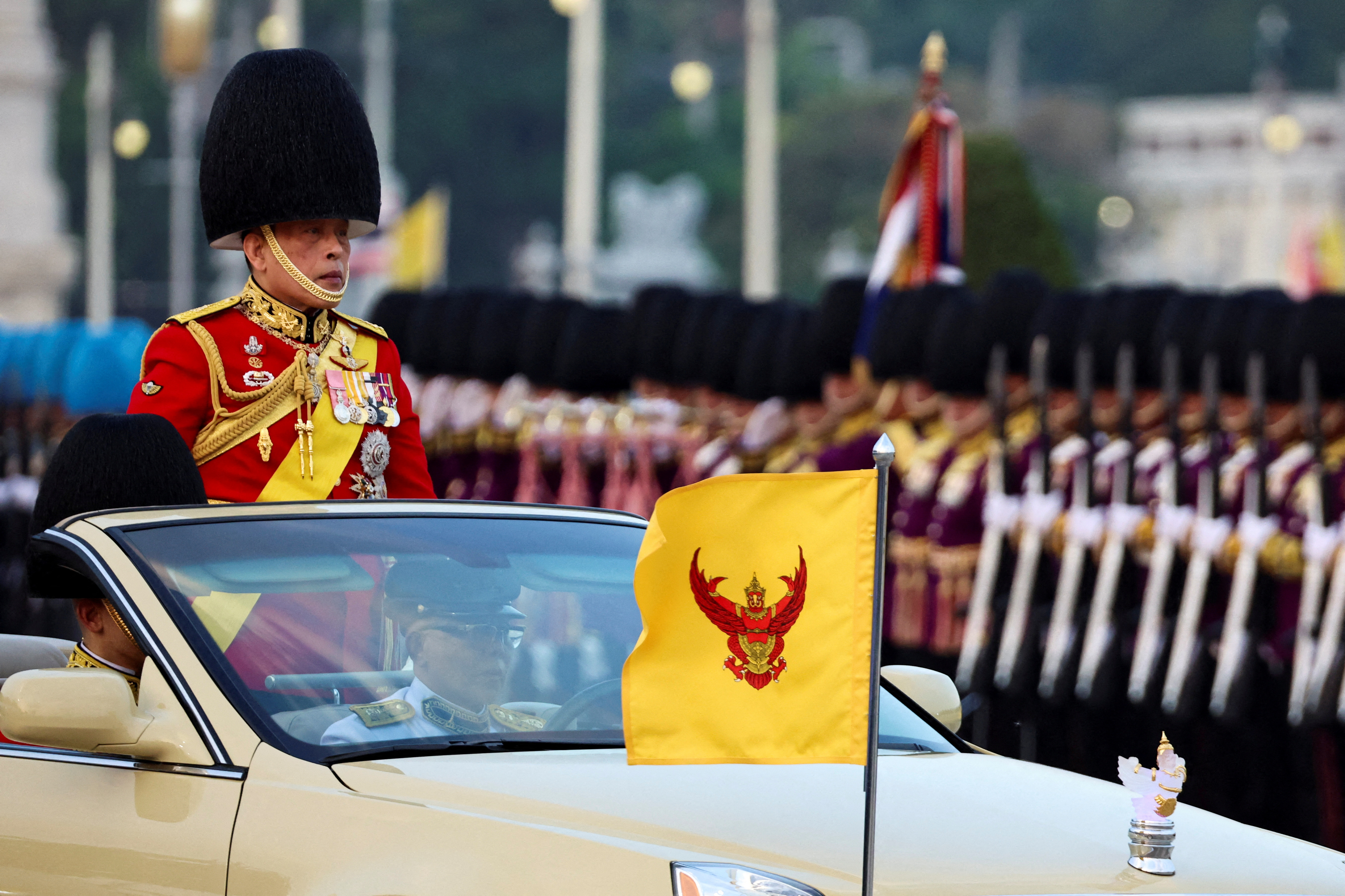 FILE PHOTO: The first Trooping the Colour in 16 years to honor Thailand's King Vajiralongkorn's birthday in Bangkok