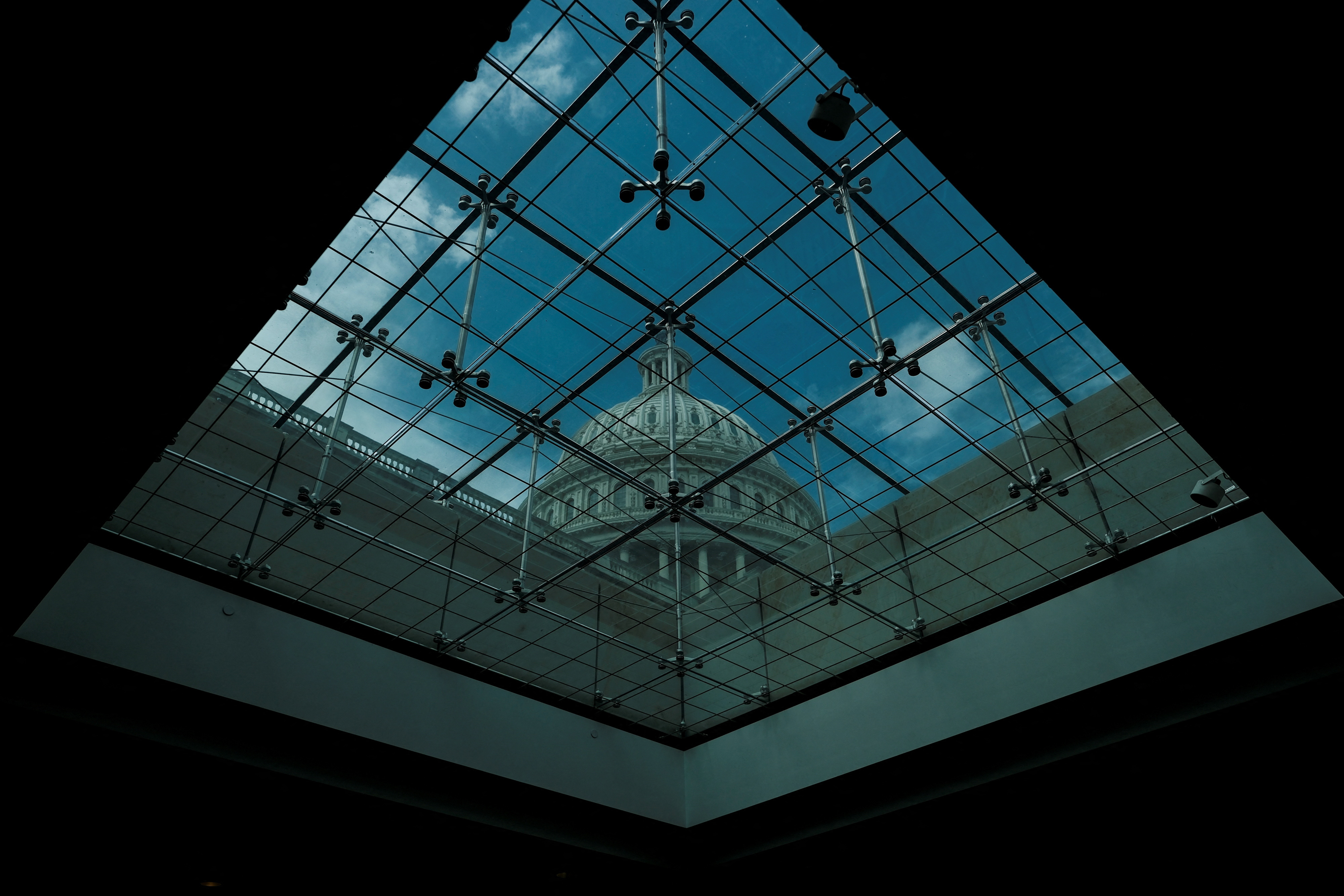 FILE PHOTO: Capitol Dome is seen from the inside of the U.S. Capitol Building in Washington