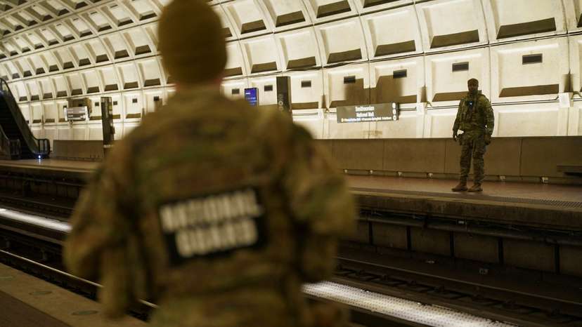 Aftermath of shooting of two National Guard members, in Washington