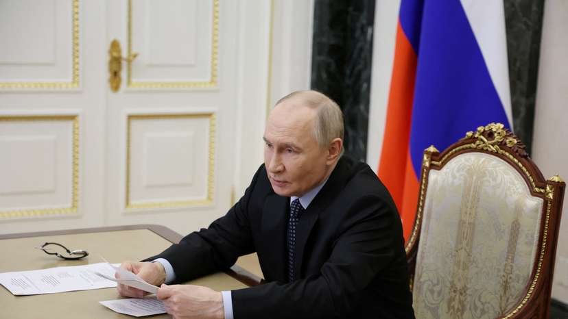Russian President Putin chairs a meeting in Moscow
