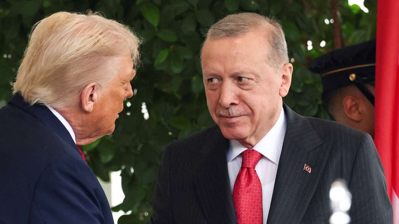 FILE PHOTO: Turkey's President Erdogan visits White House, in Washington