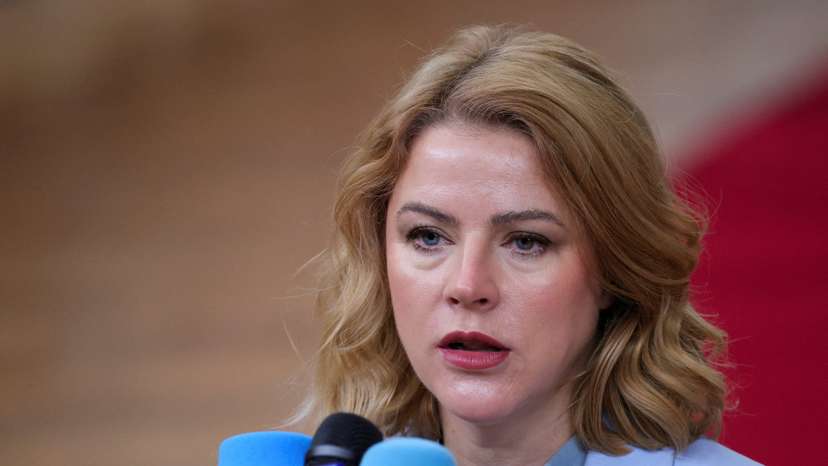 FILE PHOTO: Latvia's prime minister, Evika Silina, is seen in Brussels