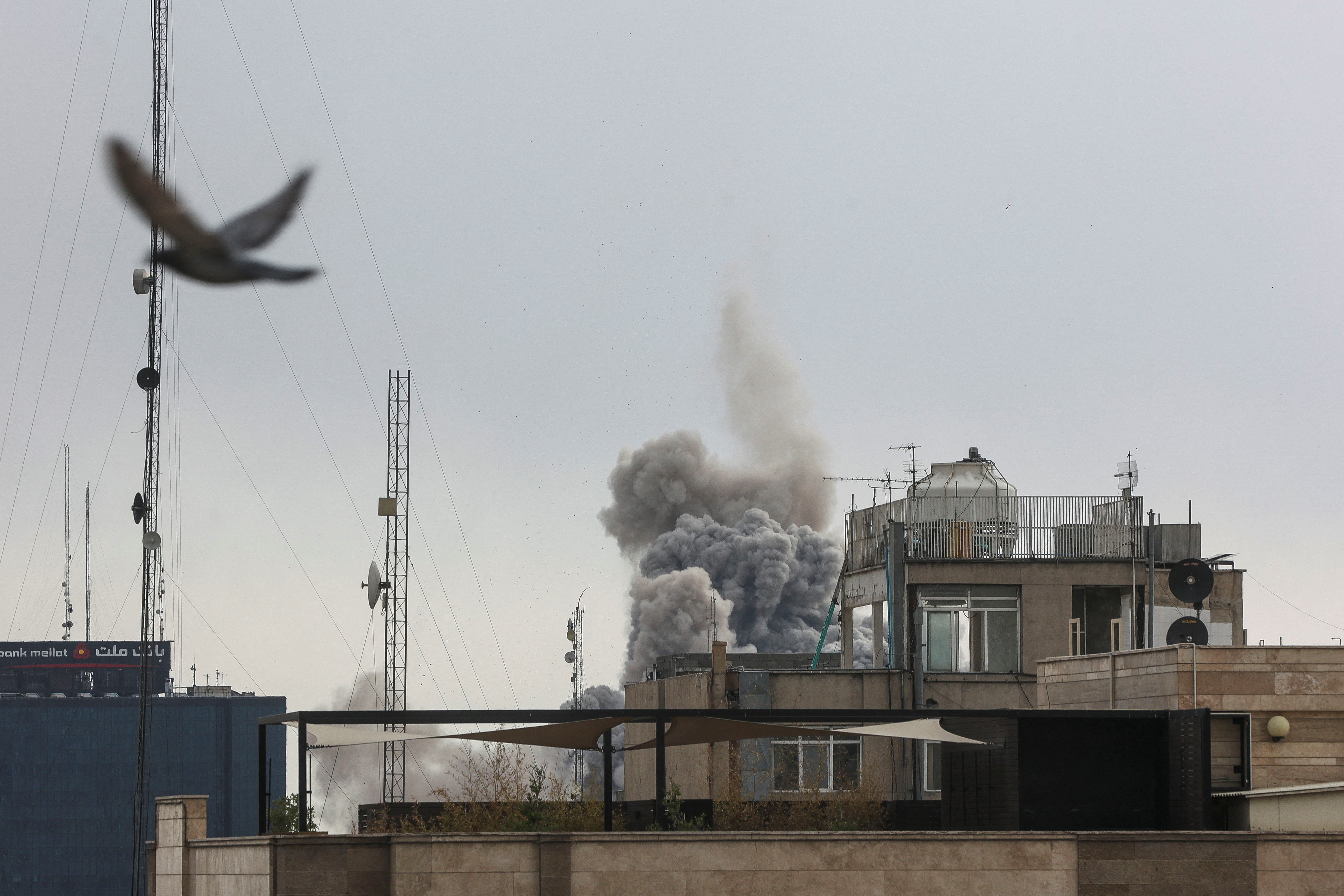 Smoke rises following an explosion, after Israel and the U.S. launched strikes on Iran, in Tehran