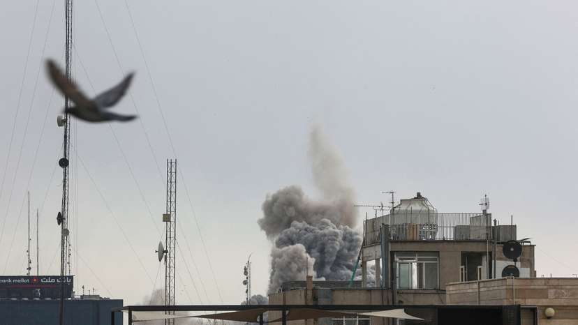 Smoke rises following an explosion, after Israel and the U.S. launched strikes on Iran, in Tehran