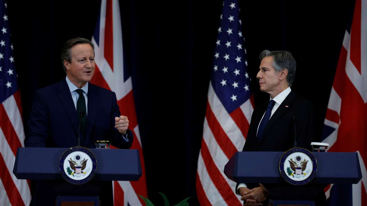 U.S. Secretary of State Blinken holds press conference with British Foreign Secretary Cameron at the State Department in Washington