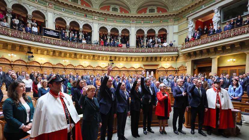 Swiss parliament elects new cabinet members, in Bern