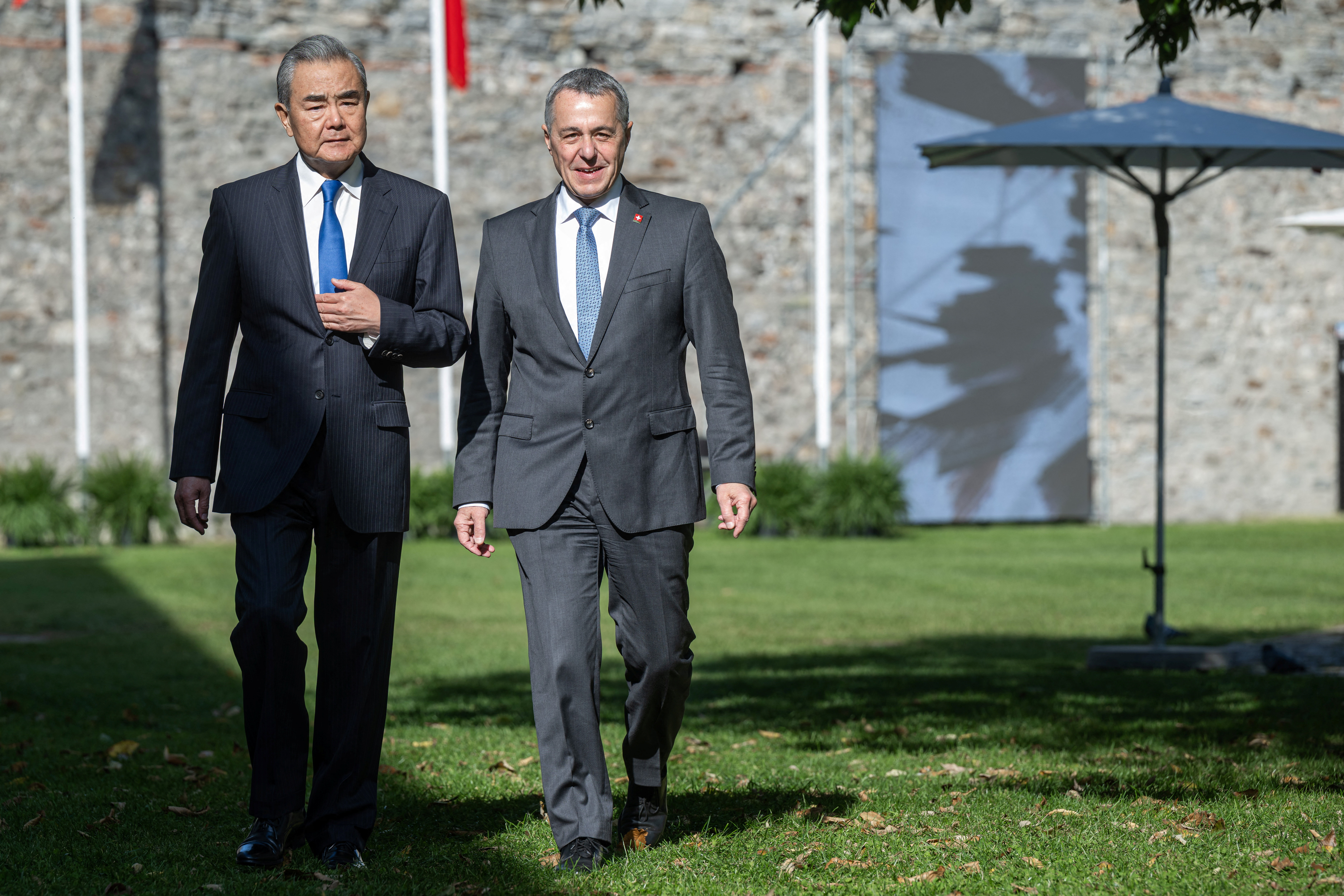 China's Foreign Minister Wang Yi and Swiss Foreign Minister Ignazio Cassis meet in Bellinzona