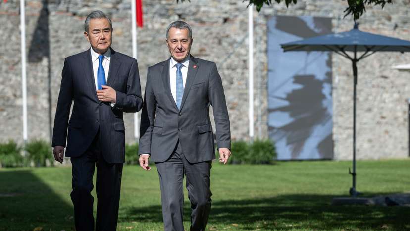 China's Foreign Minister Wang Yi and Swiss Foreign Minister Ignazio Cassis meet in Bellinzona
