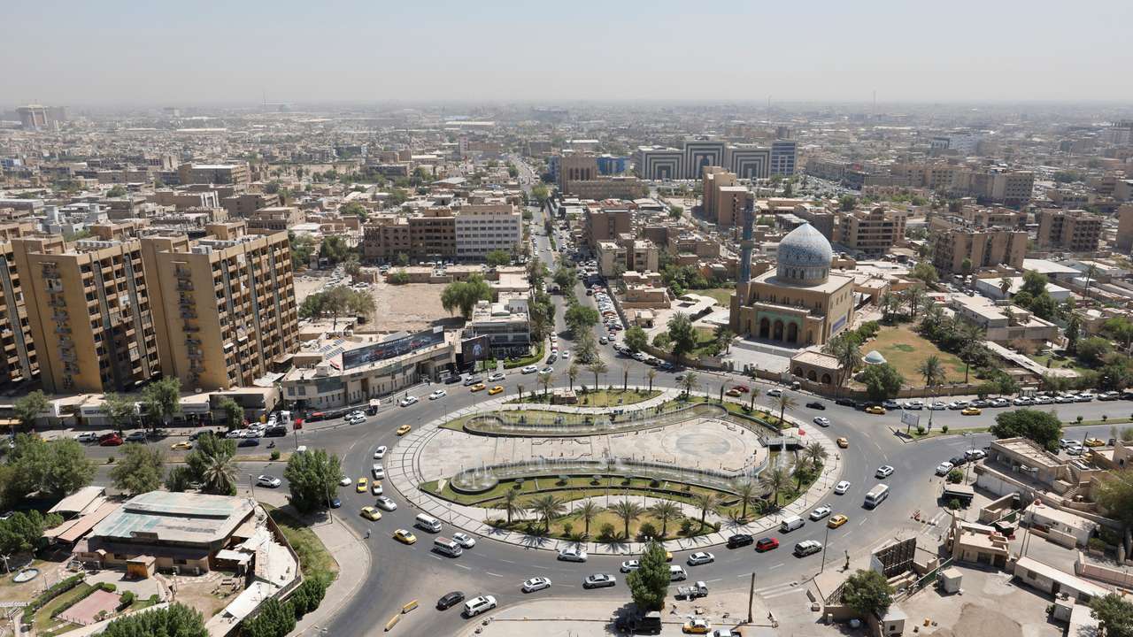 A general view shows al-Firdous Square in Baghdad