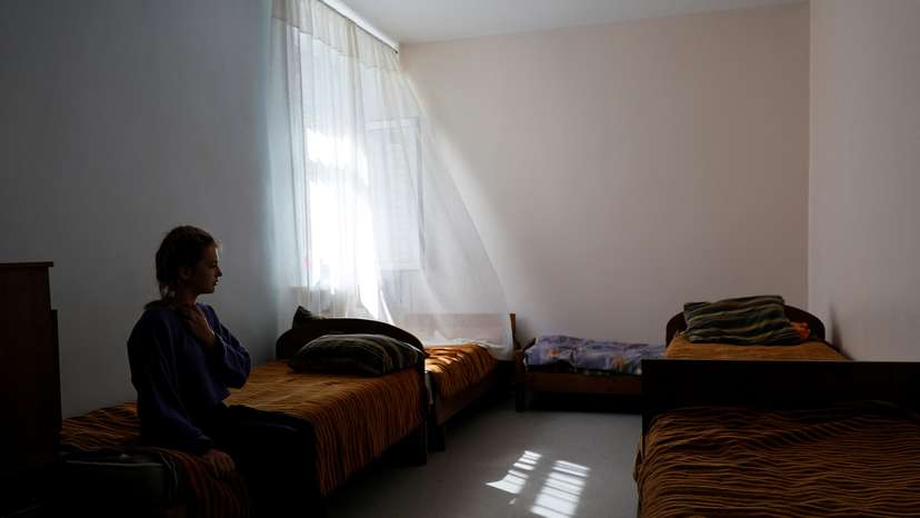 FILE PHOTO: Children evacuated from Kursk region stay at a temporary accommodation centre in Moscow region