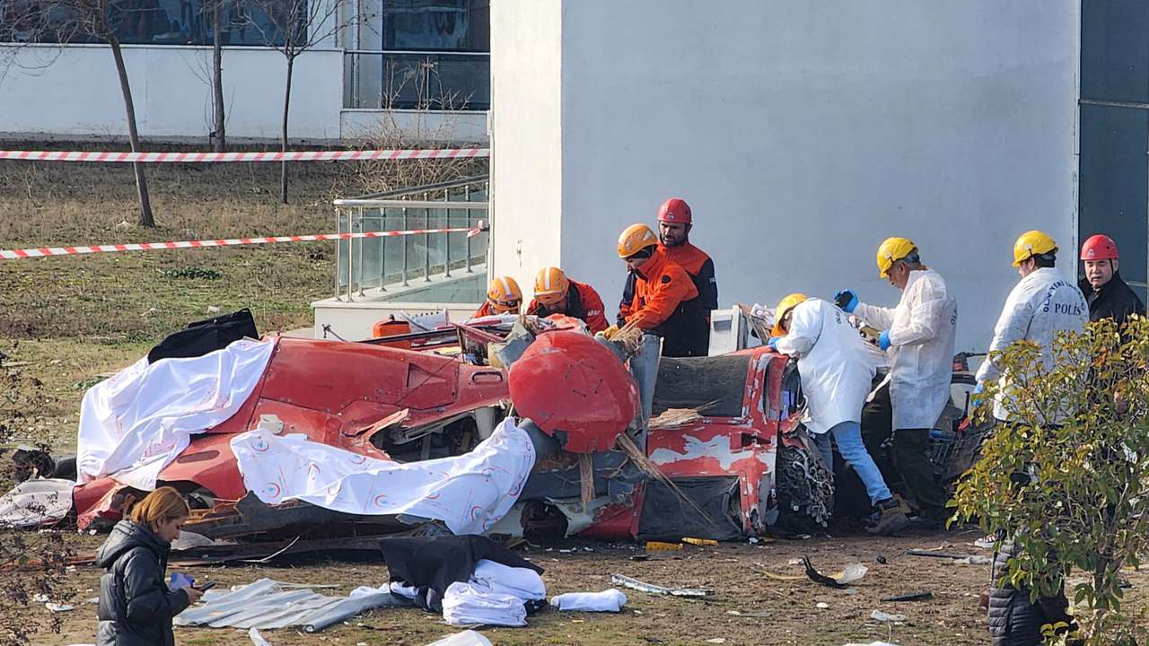 Helicopter crash at a hospital in Mugla