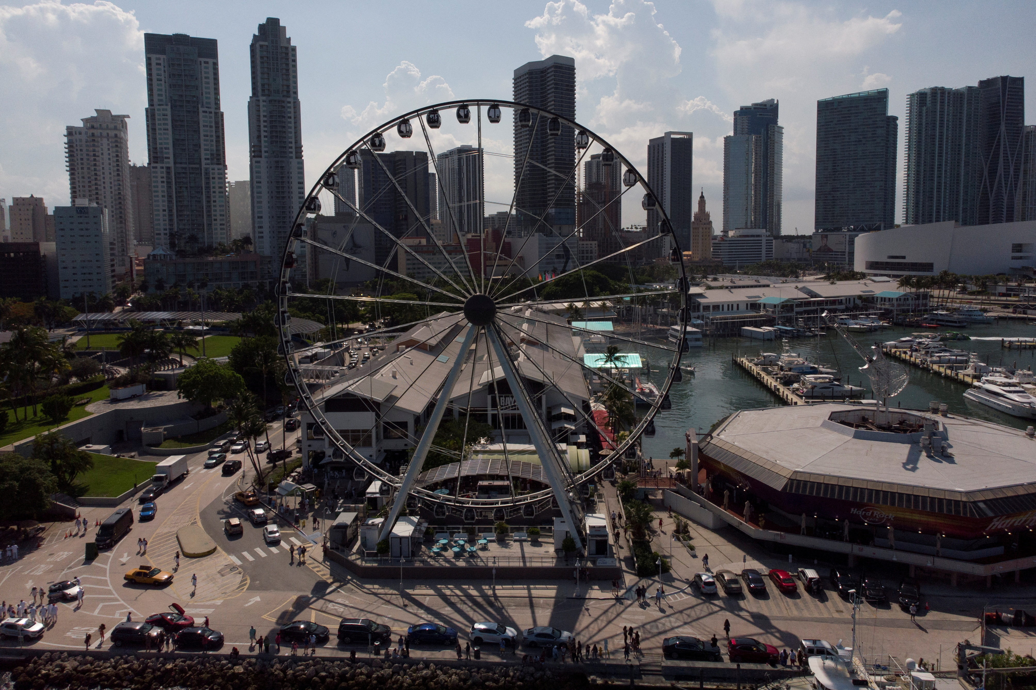 FILE PHOTO: A general view of Downtown with the Ferris wheel at Bayside Marketplace, in Miami