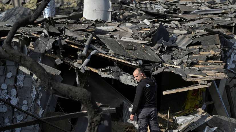 Aftermath of a Russian air strike in Zaporizhzhia