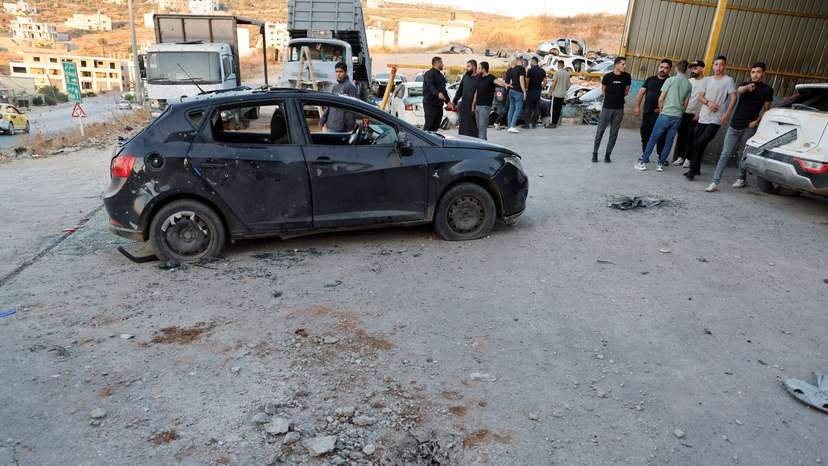 Aftermath of an Israeli drone strike, in Tubas