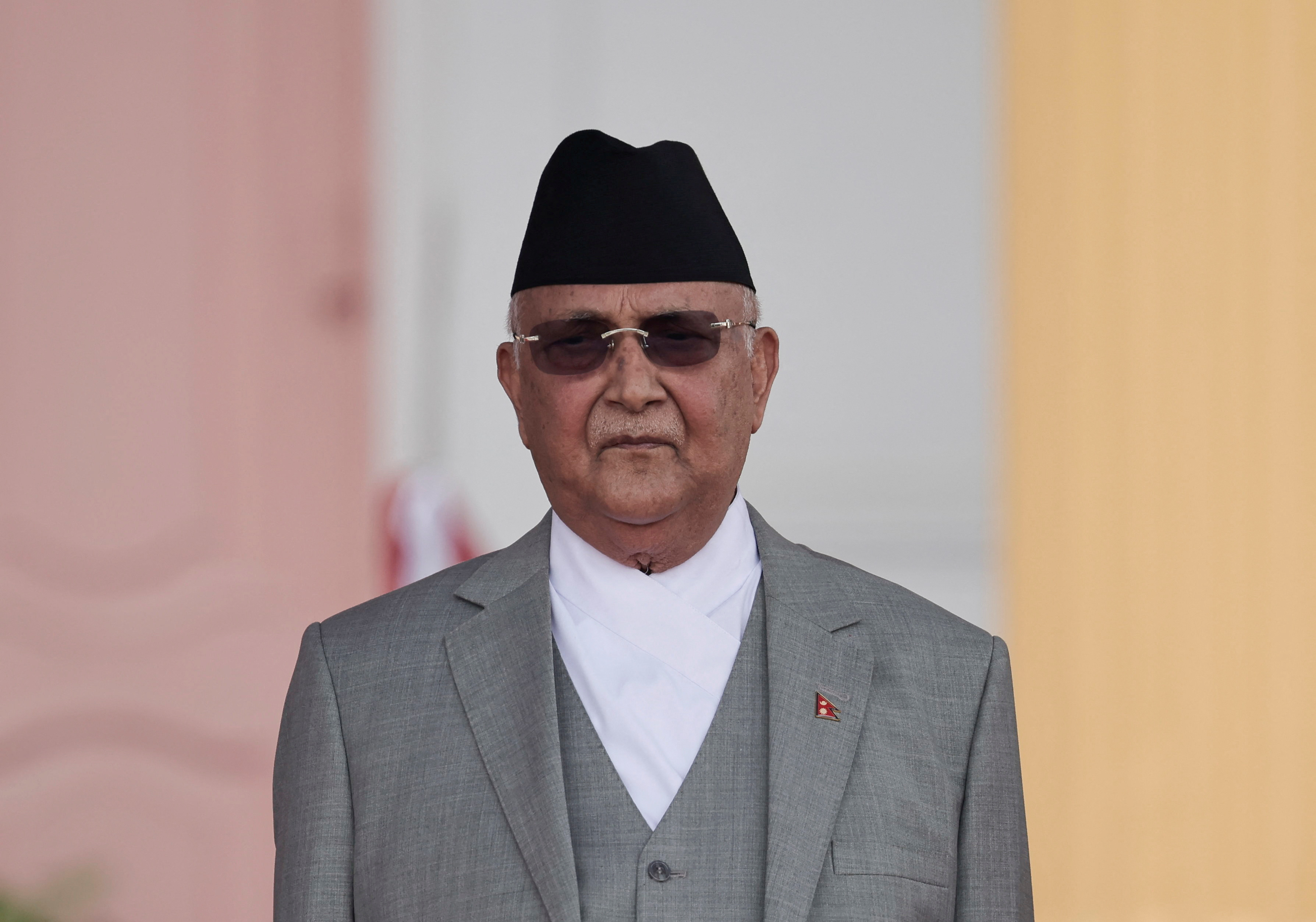 FILE PHOTO: Prime Minister of Nepal KP Sharma Oli looks on during his oath of office administration at the presidential building "Shital Niwas" in Kathmandu