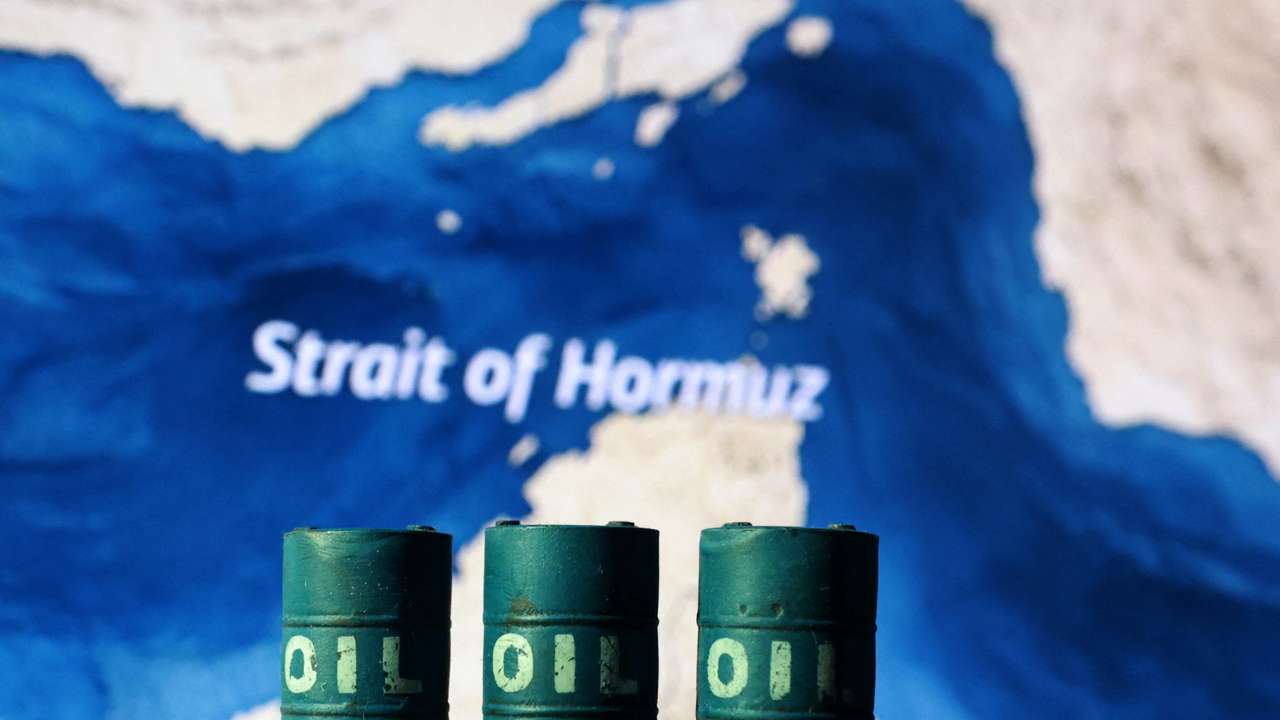 Illustration shows map showing the Strait of Hormuz