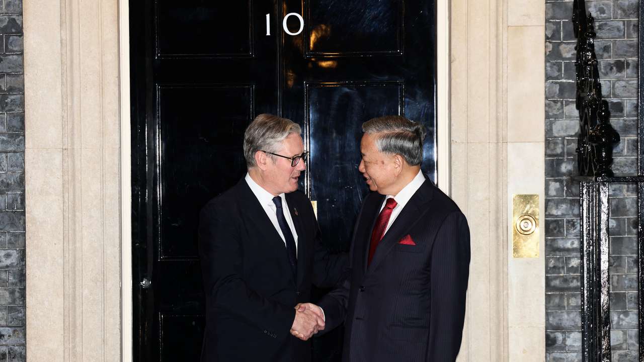 British PM Starmer welcomes Vietnamese Communist Party chief To Lam to Downing Street, in London