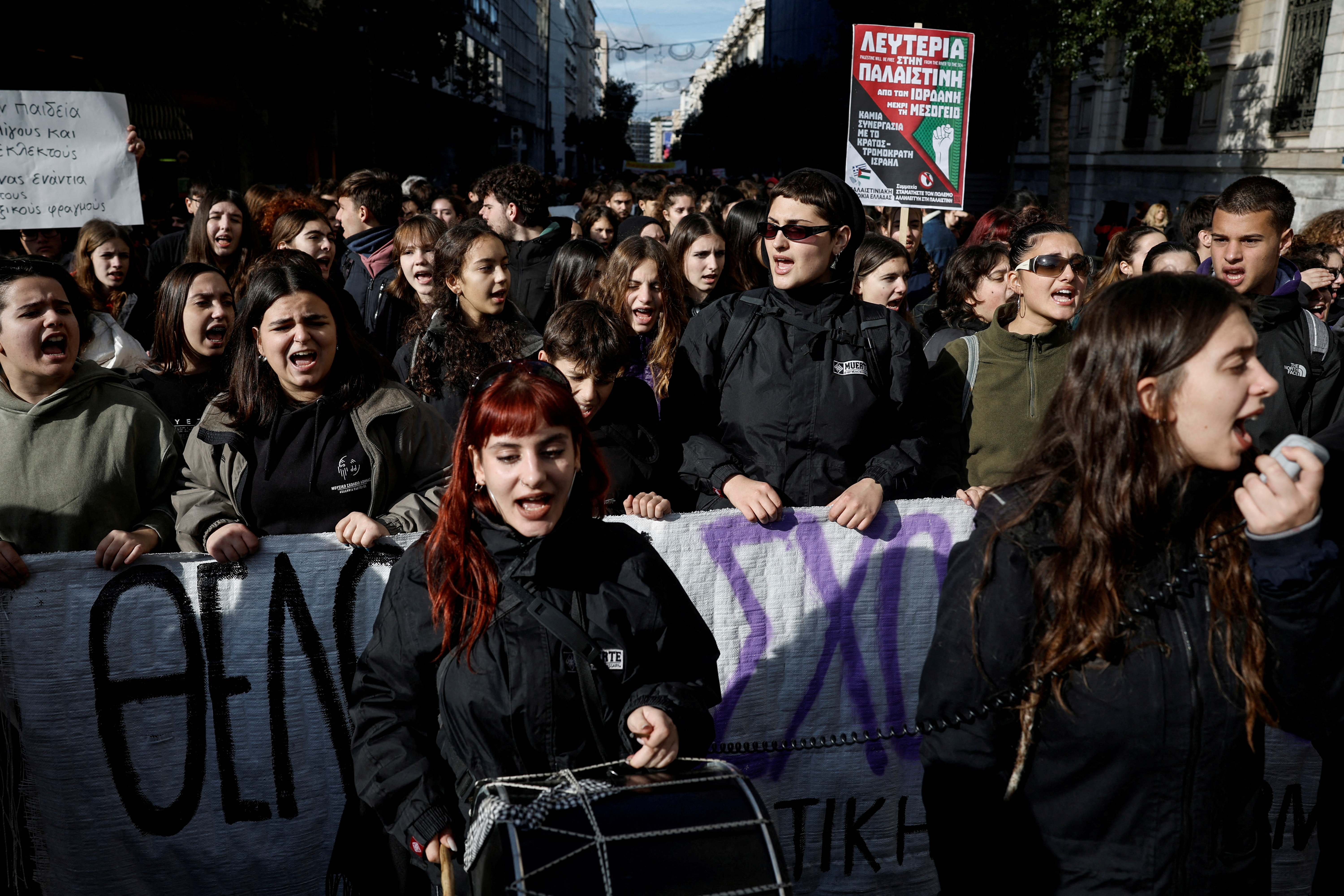 Students protest in Athens