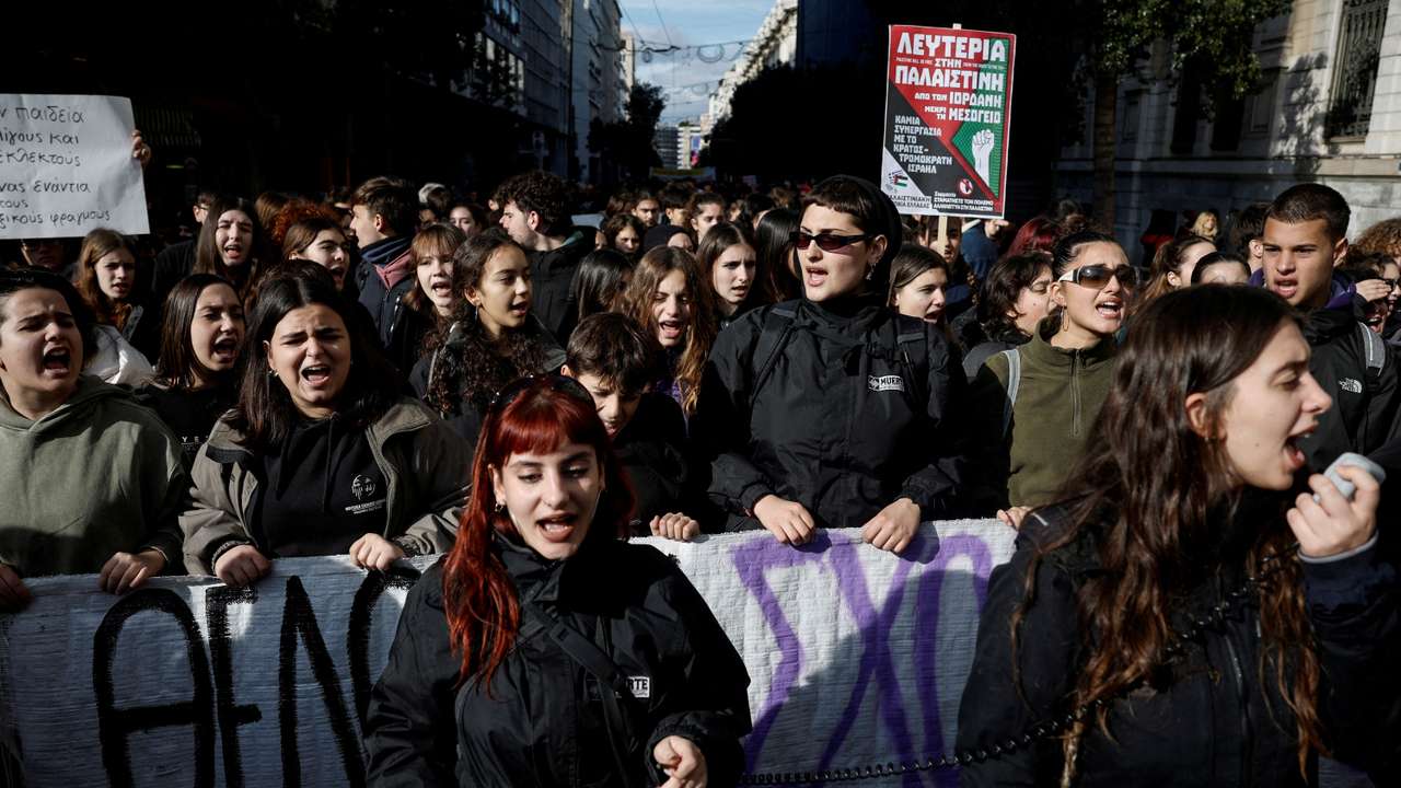 Students protest in Athens