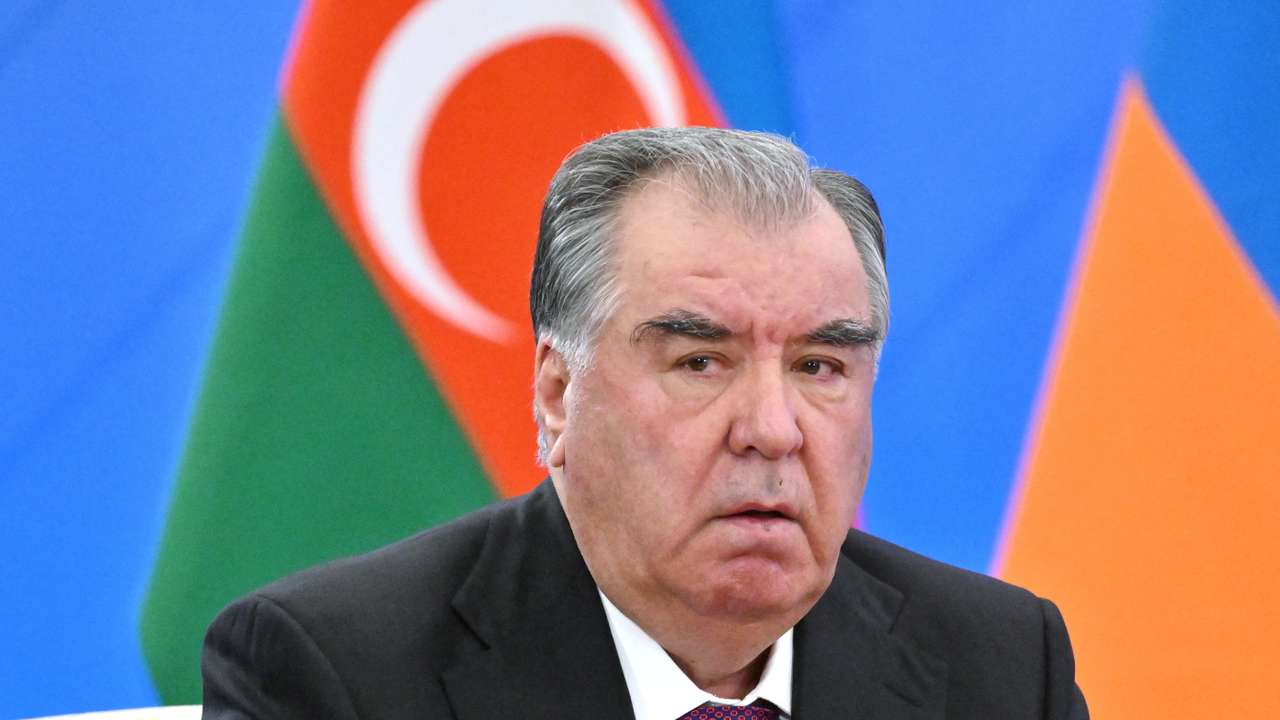 Tajik President Emomali Rakhmon attends an informal meeting of CIS leaders in Leningrad Region