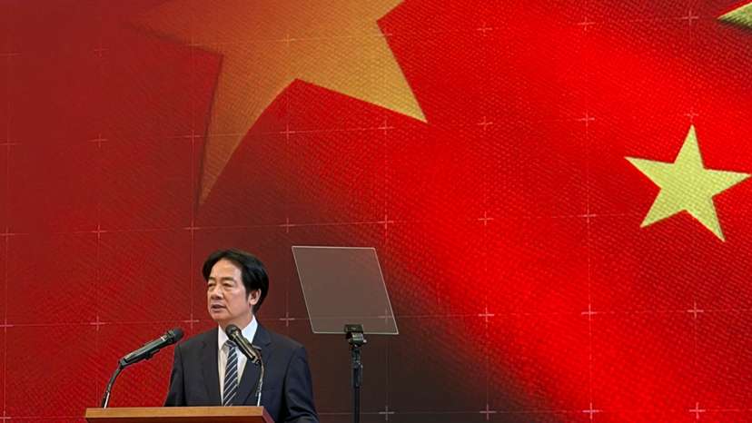 Taiwan President Lai Ching-te speaks at a press conference in Taipei