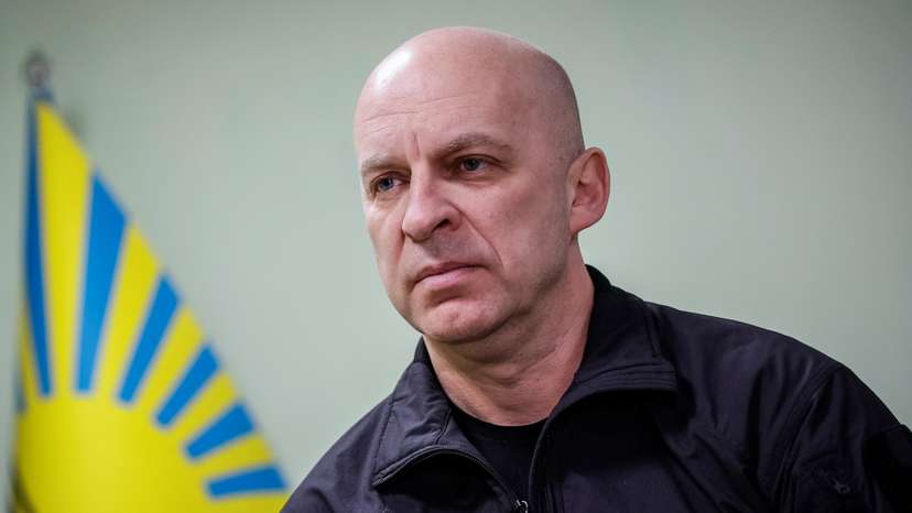Head of the Donetsk Regional Military Administration Filashkin attends an interview with Reuters in Donetsk region