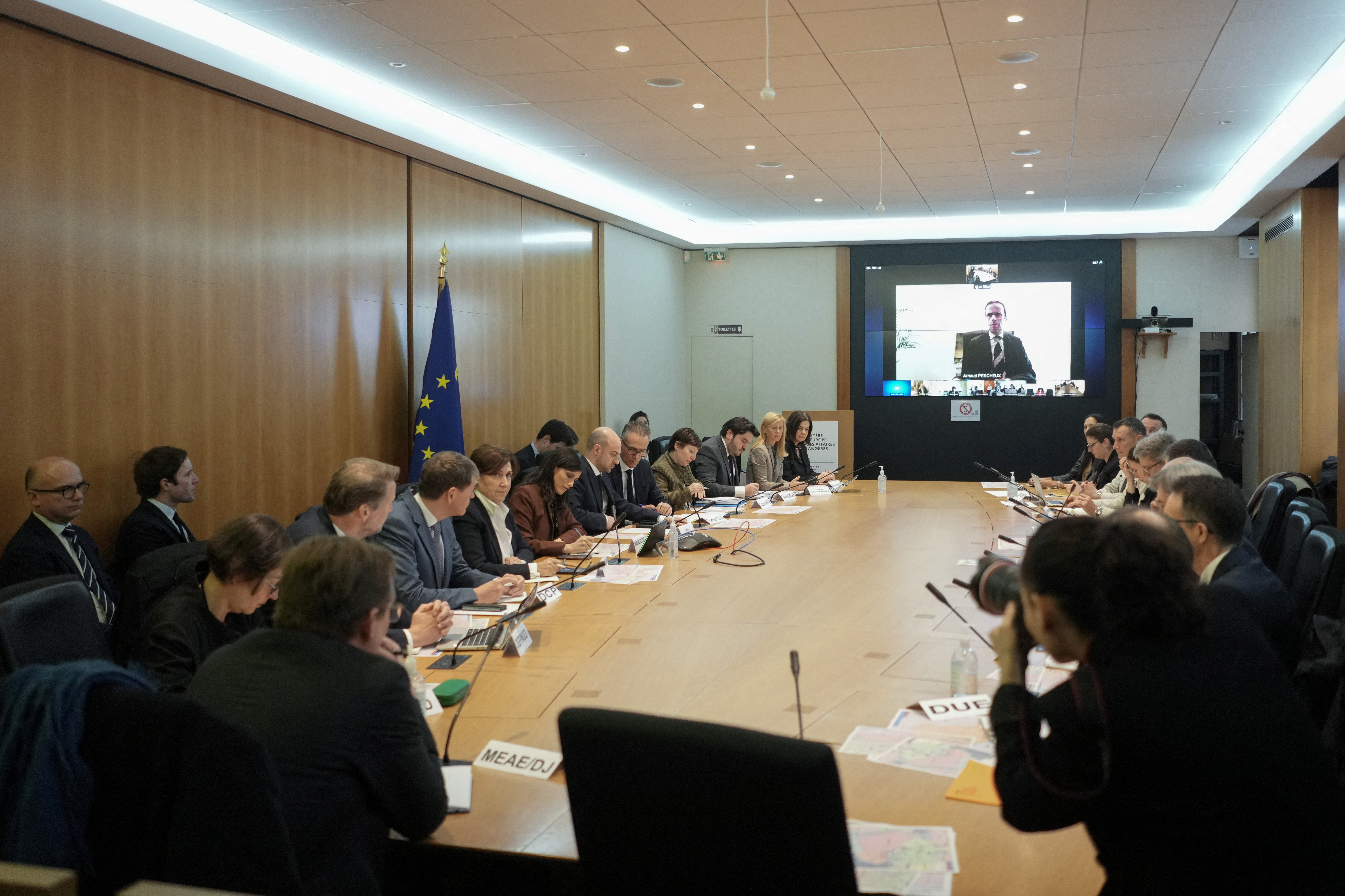 France’s foreign minister Jean-Noel Barrot holds a crisis meeting, in Paris