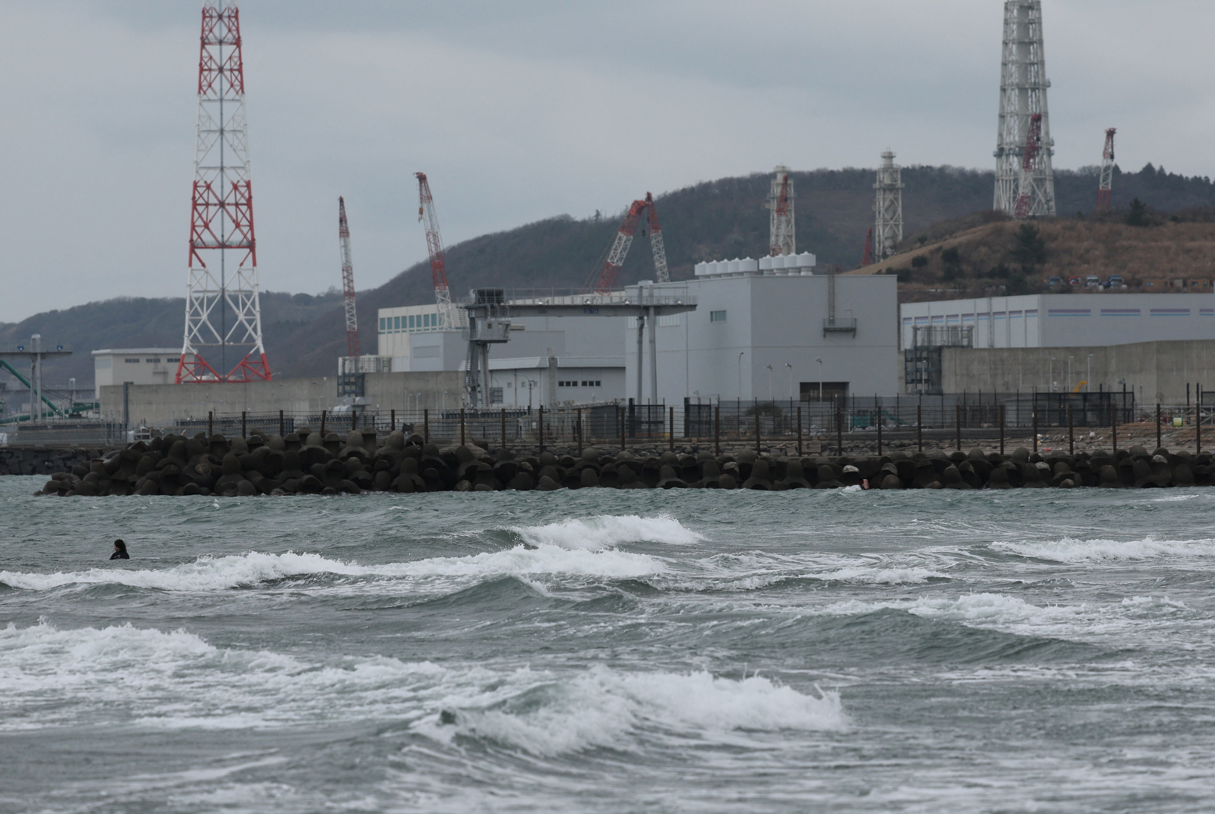 Tokyo Electric Power Company's Kashiwazaki Kariwa nuclear power plant stands along the seaside in Kashiwazaki, Japan