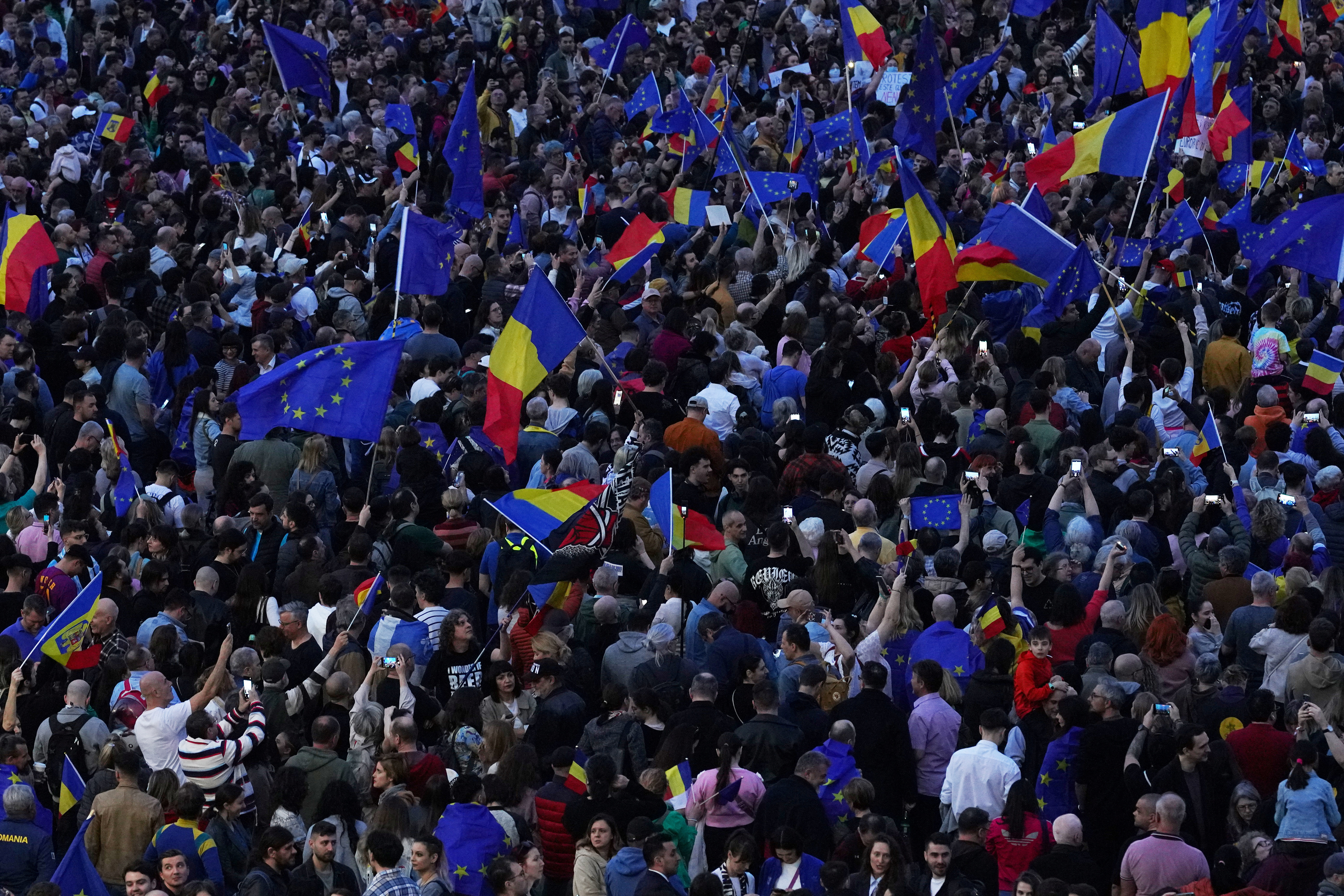 Pro-EU demonstration, in Bucharest, Romania