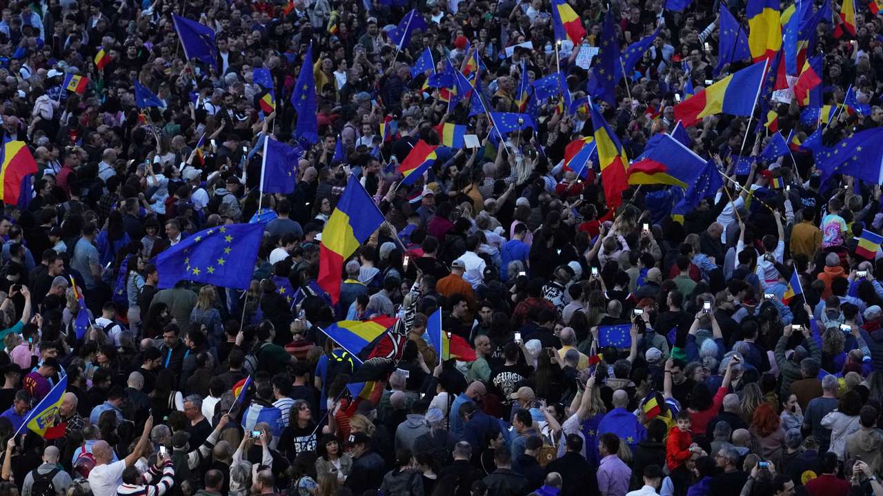 Pro-EU demonstration, in Bucharest, Romania