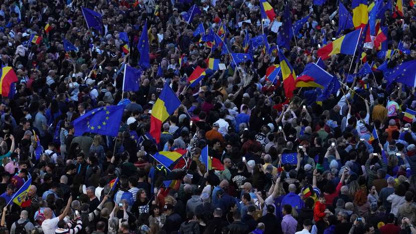 Pro-EU demonstration, in Bucharest, Romania